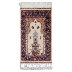 24x24 Quality Signed Silk Hereke Rug - Mid 20th Century