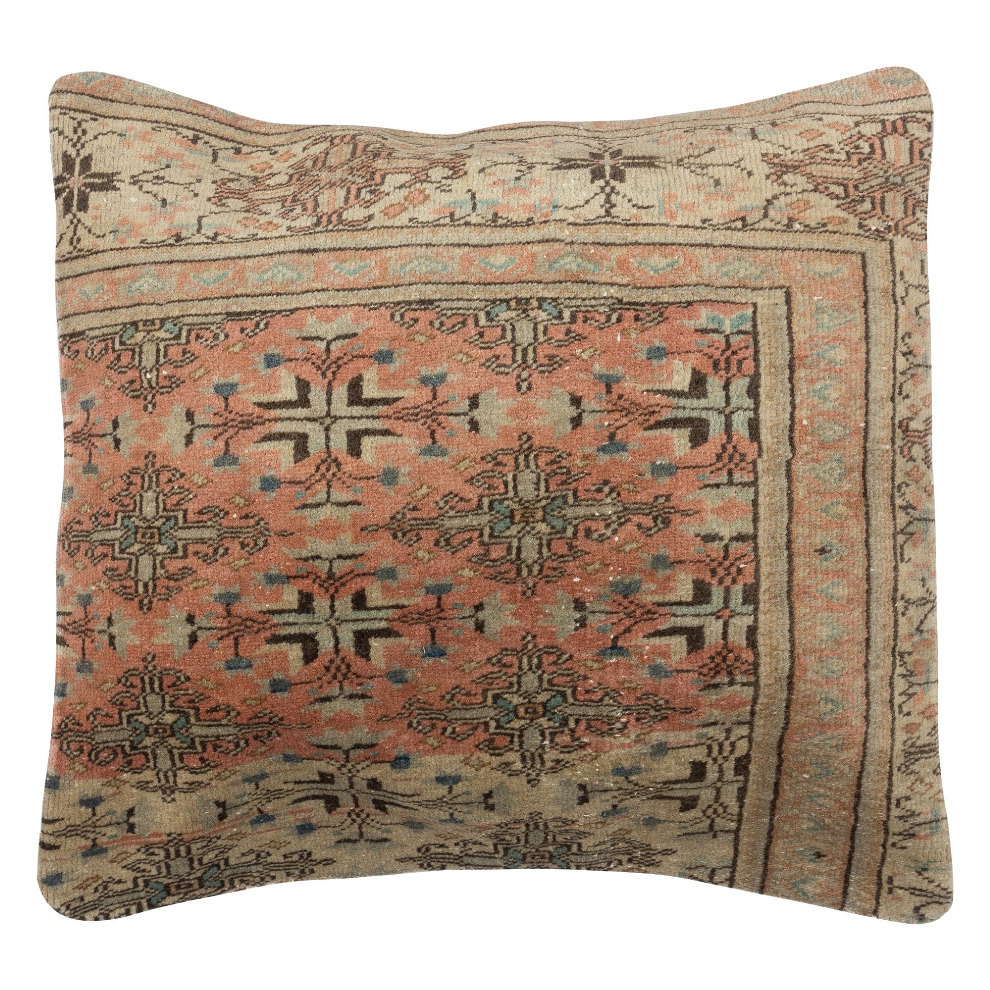 24 "x24" Traditioneller Kissenbezug. Handgefertigtes Teppich-Kissen. Vintage Throw Pillow