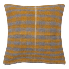 24"x24" Vintage Kilim Cushion Cover. Lace Pillow. Striped Throw Pillow Cover