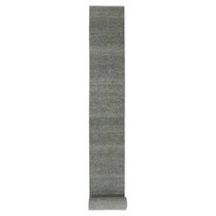 2'4 "x27'9" Monument Gray annodato a mano e non colorato in lana Grass XL Runner Oriental Rugs
