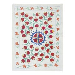 24x30 in Modern Embroidered Wall Hanging. Pomegranate Tree Design Tablecloth