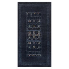 2'4"x4'7" Midnight Blue Lori Buft Gabbeh Modern Hand Knotted Wool Runner Rug