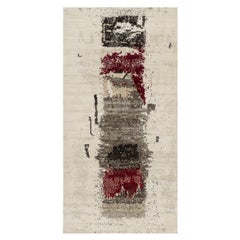 2'4"x4'8" White Hand Knotted Lori Buft Gabbeh Pure Wool Runner Oriental Rug