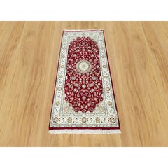 2'4"x4'9" Burnt Peanut Red Nain 250 KPSI Wool Hand Knotted Runner Oriental Rug