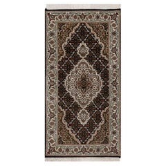 2
4"x4
9" Midnight Black Tabriz Mahi with Fish Medallion Design 100% Wool Rug