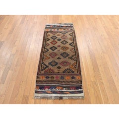 2'4"x5'10" Brown Vintage Moroccan Berber Pure Wool Hand Knotted Runner Rug