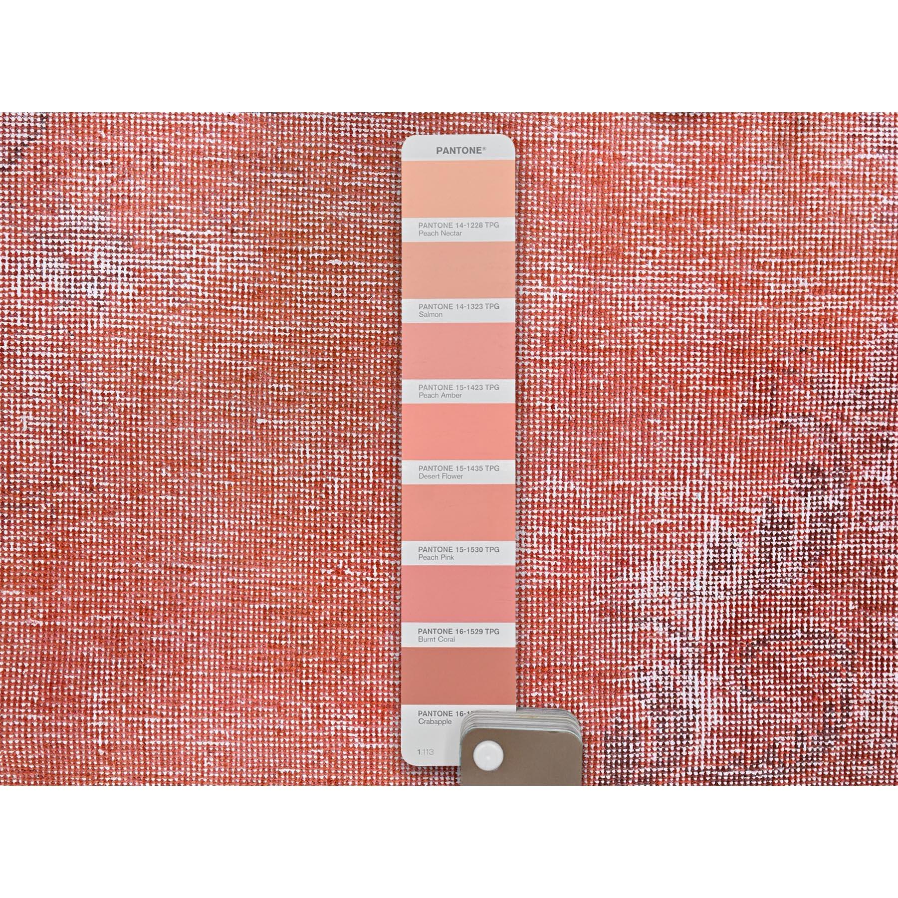 Persiano Tappeto Runner in pura lana Tabriz persiano vintage sovratinto rosso annodato a mano 2'4 