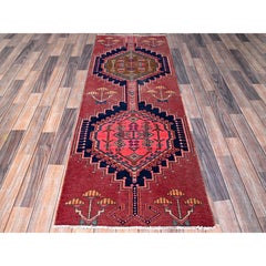 Tappeto Runner Vintage Rosso Nord-Ovest Persiano 100% Lana Annodato a Mano 2'4 "x6'5"