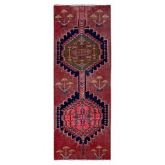 2'4"x6'5" Blush Red Vintage Nordwest Persischer 100% Wollteppich Handgeknüpfter Läufer