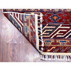 2'4"x9'1" Khorjin Design Runner Blue Super Kazak Hand Knotted Wool Rug
