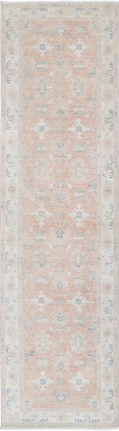 2.4x9.5 ft Floral Hallway Runner. Kitchen Runner Rug. Handknotted Corridor Rug