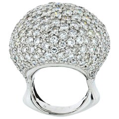 25 Karat 18 Karat Weißgold Rundschliff Diamant Dome Cluster Cocktail Ring