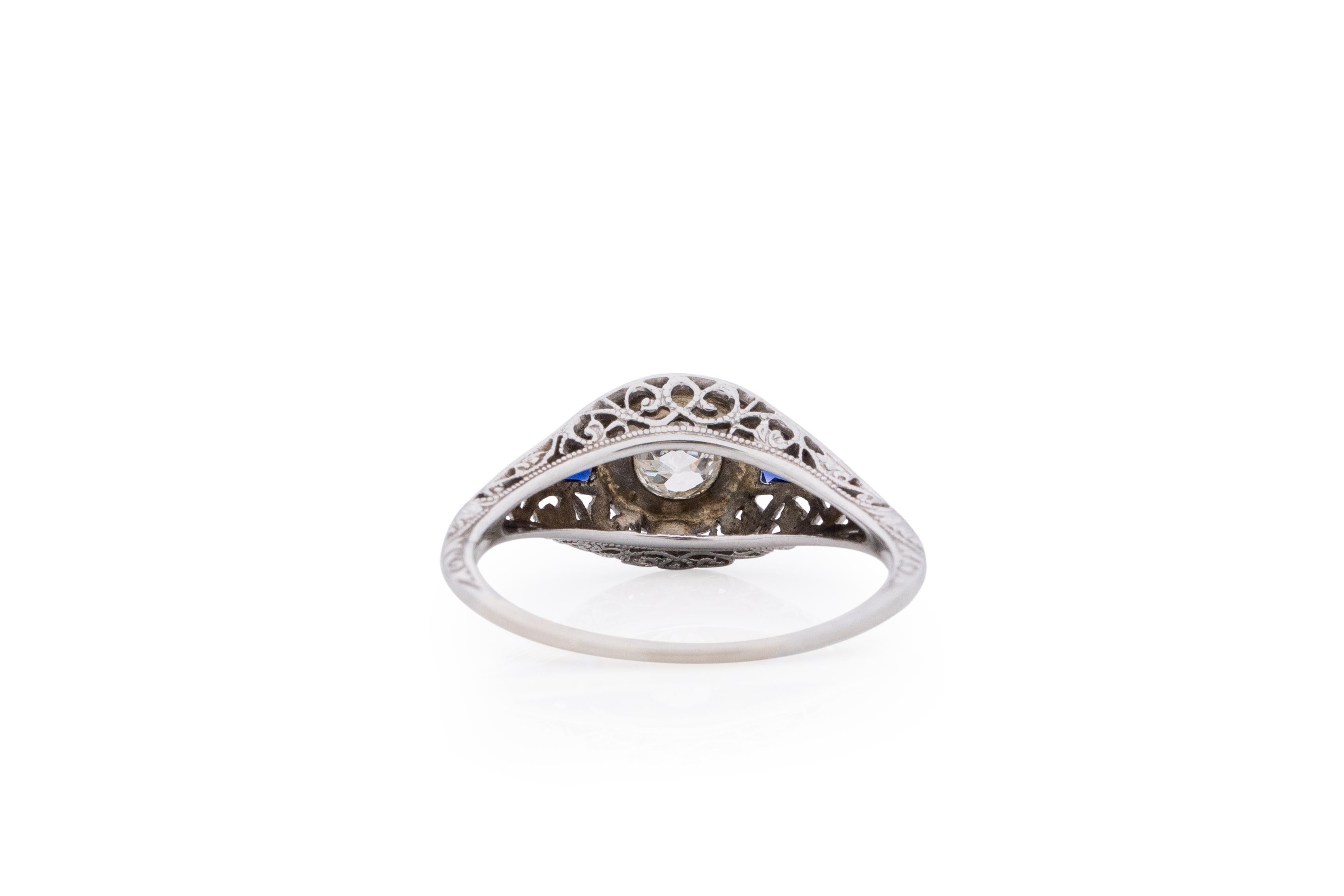 .25 Carat Art Deco 18 Karat White Gold Diamond Engagement Ring In Good Condition In Atlanta, GA