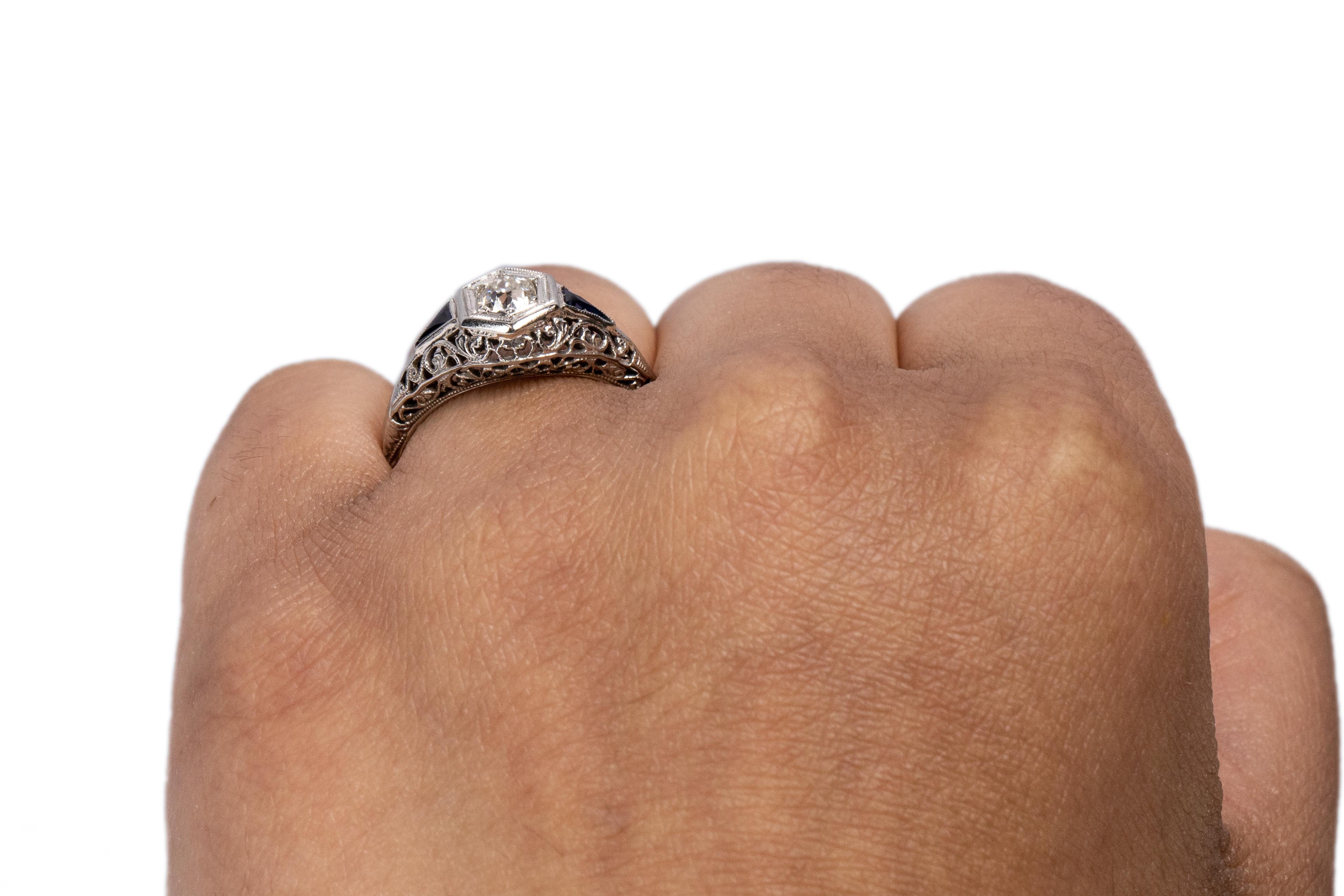 .25 Carat Art Deco 18 Karat White Gold Diamond Engagement Ring 1