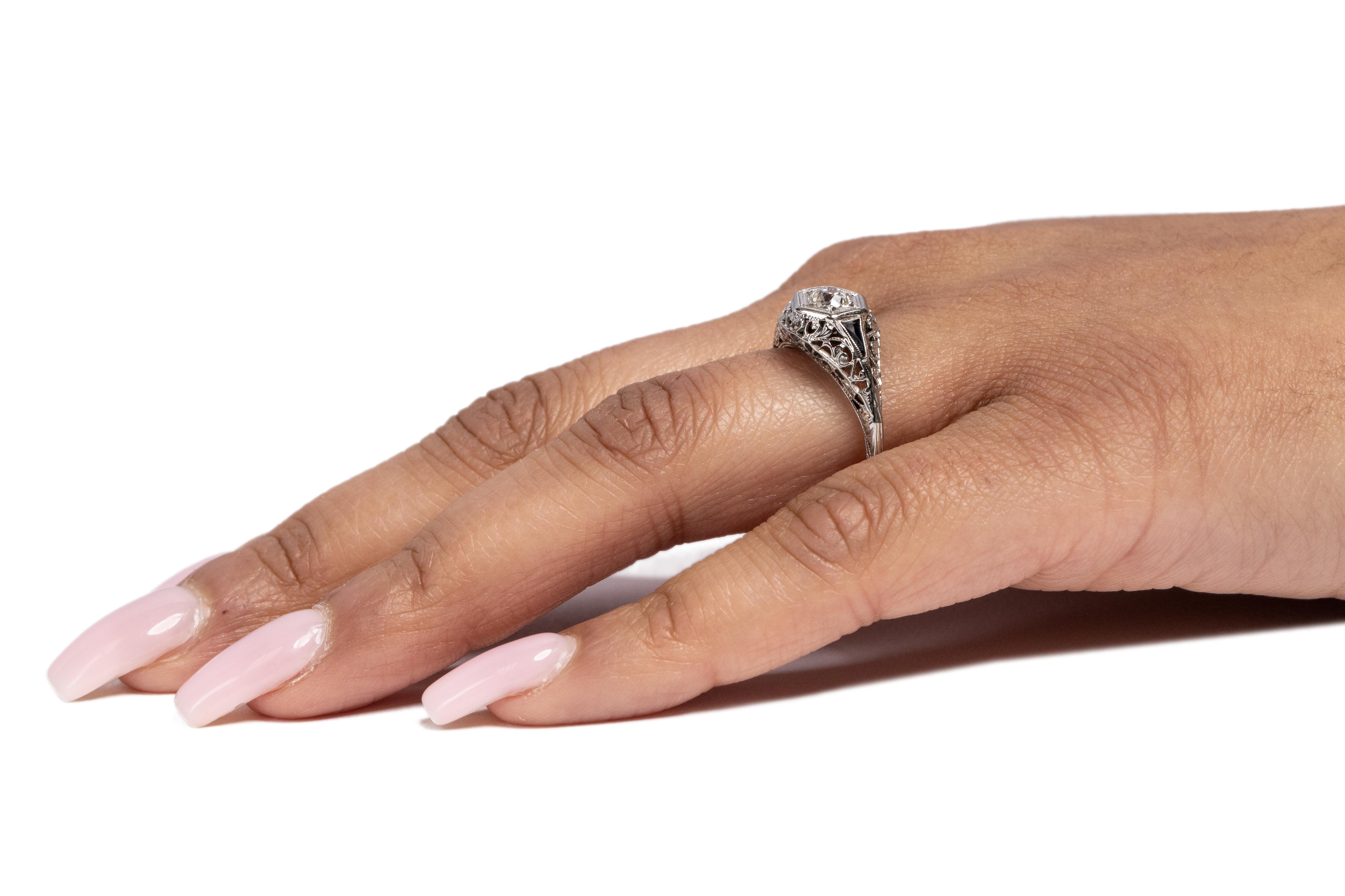 .25 Carat Art Deco 18 Karat White Gold Diamond Engagement Ring 2