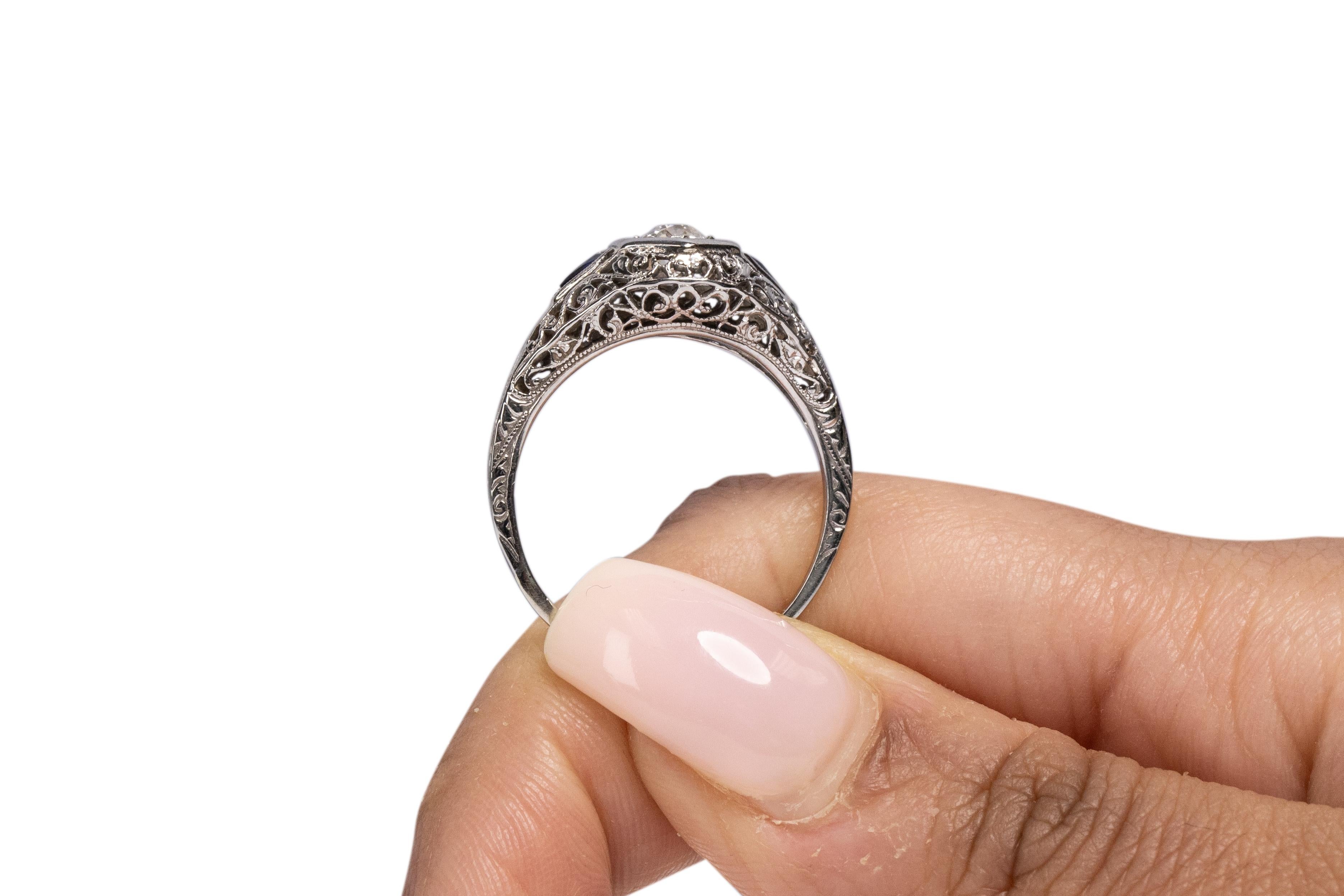 .25 Carat Art Deco 18 Karat White Gold Diamond Engagement Ring 3