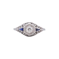 .25 Carat Art Deco 18 Karat White Gold Diamond Engagement Ring