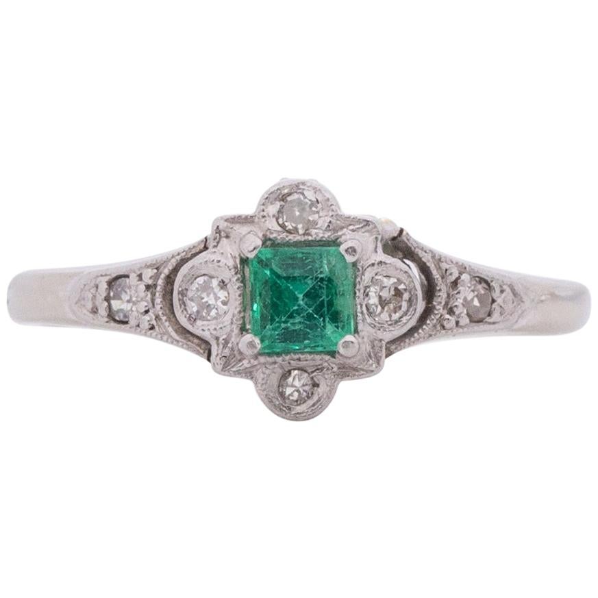 .25 Carat Art Deco Diamond Platinum Engagement Ring