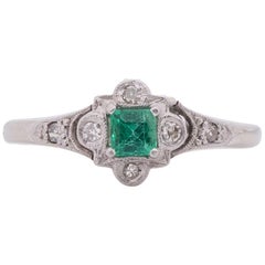 .25 Carat Art Deco Diamond Platinum Engagement Ring