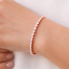 Pulsera de brazalete con diamantes SI/H engastados en bisel de 2,5 quilates, oro rosa de 18 quilates