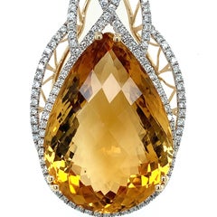 25 Carat Citrine Diamond Pendant