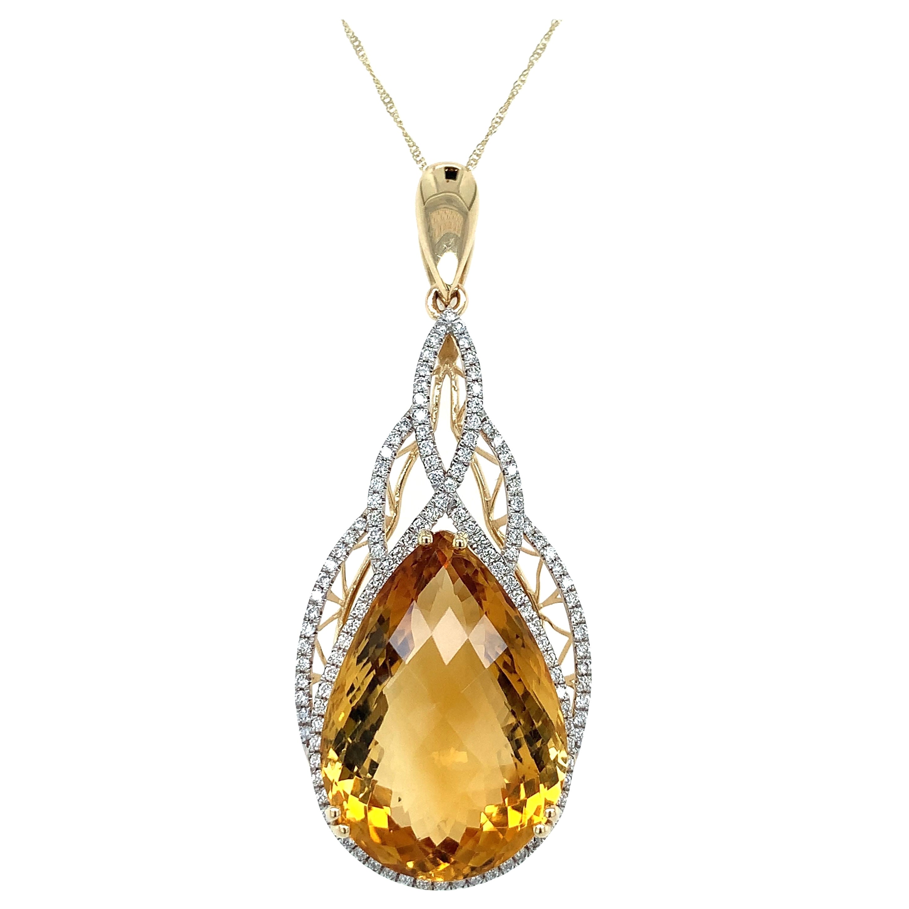25 Karat Citrin-Diamant-Anhänger