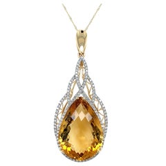 25 Carat Citrine Diamond Pendant