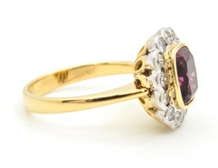 2.5 Carat Cushion Cut Purple Garnet Diamond Handmade Cocktail Ring