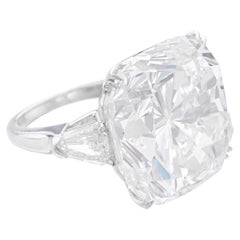 25 Carat Cushion Statement Type IIa Brilliant White / D color FL/IF 14K Gold