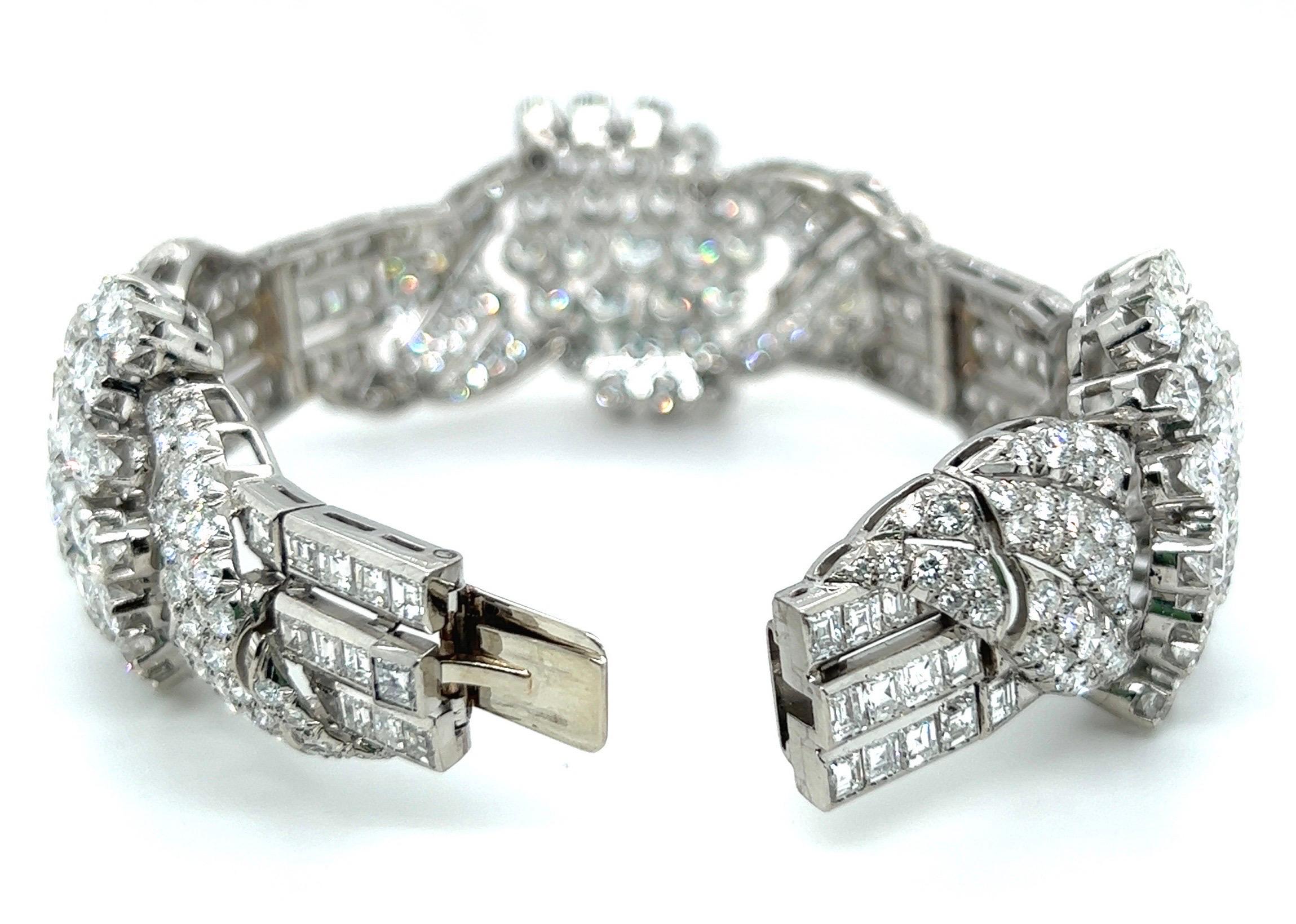 Brilliant Cut 25 Carat Diamond and Platinum Cocktail Bracelet, circa 1950s