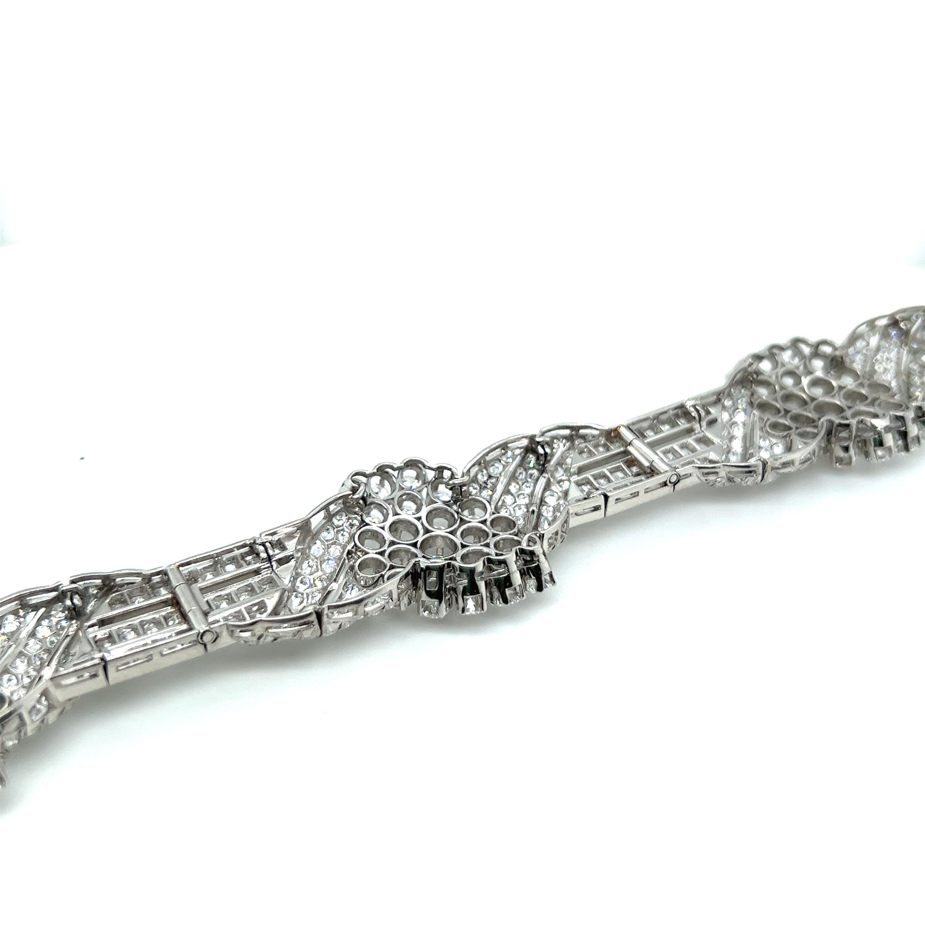 Women's 25 Carat Diamond and Platinum Cocktail Bracelet, circa 1950s