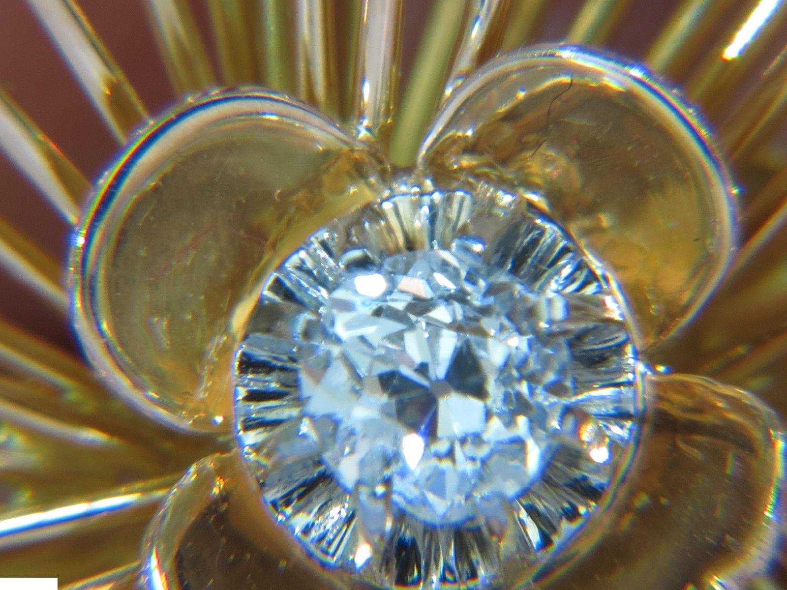 .25 Carat Diamond Brooch Pin Retro 18 Karat 3
