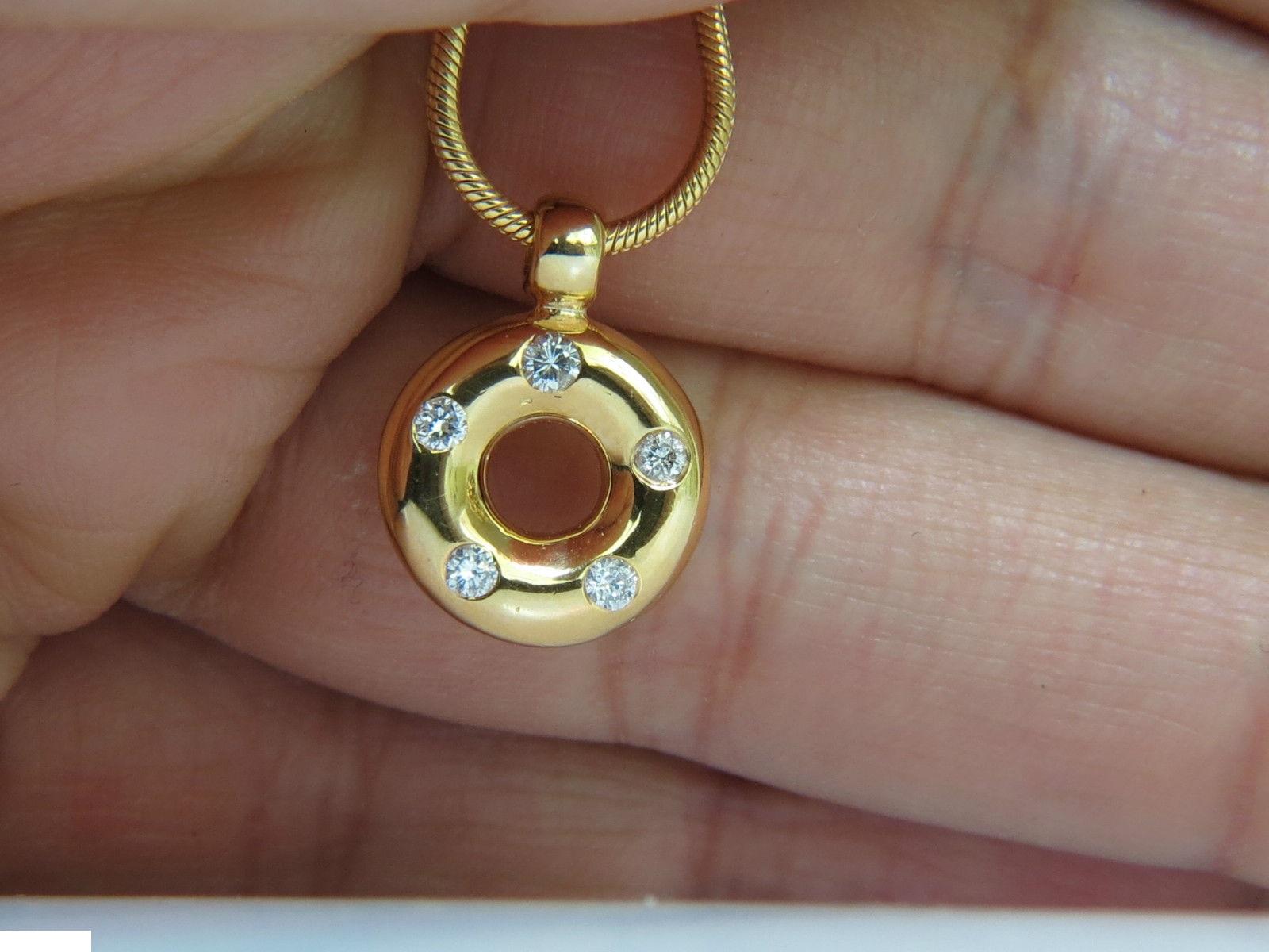 .25 Carat Diamond Circle Pendant and Necklace 14 Karat 5