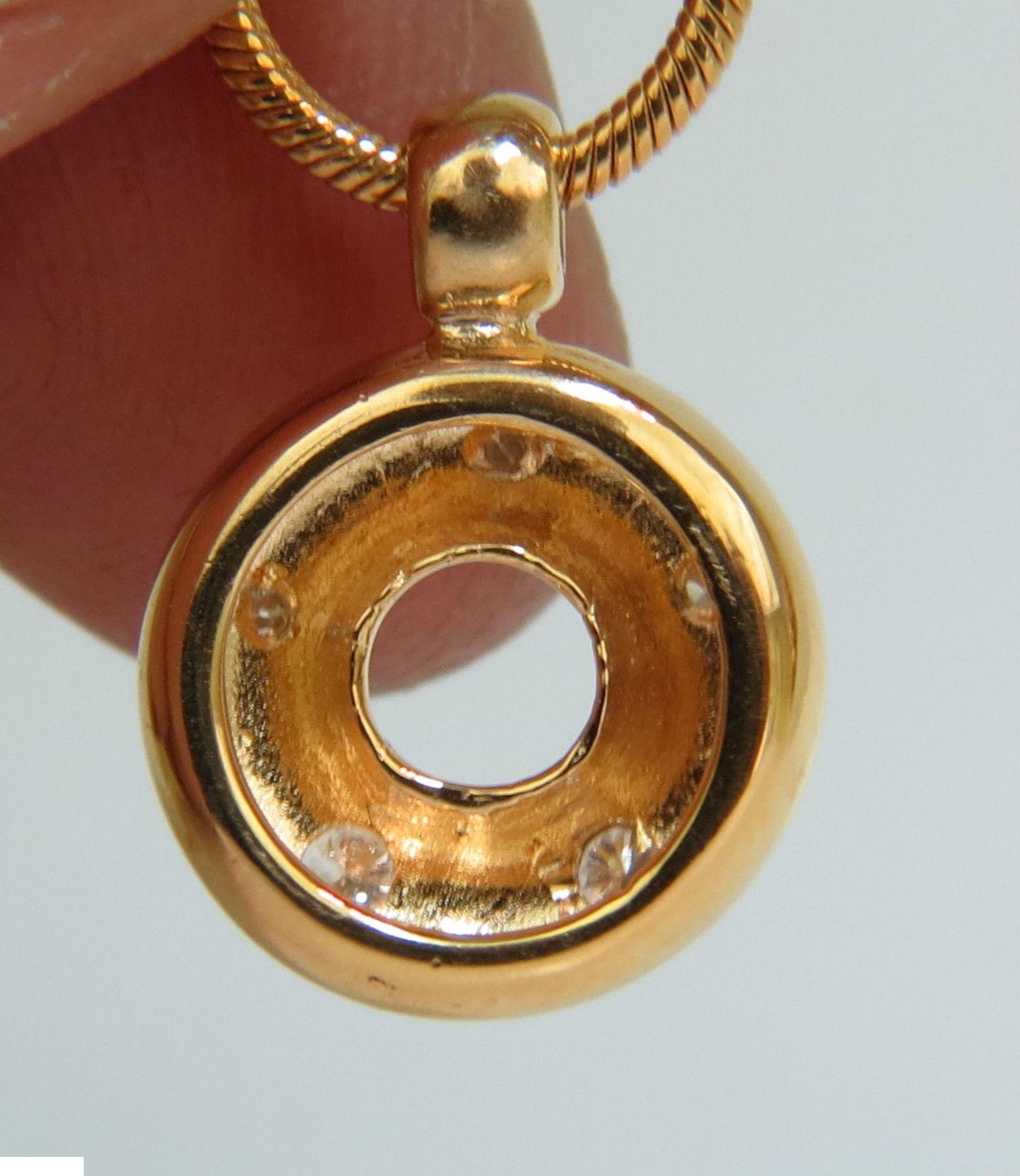 Women's or Men's .25 Carat Diamond Circle Pendant and Necklace 14 Karat