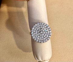 2.5 Carat Diamond Cluster Cocktail Ring 14 Karat White Gold 6.0 Grams Ring