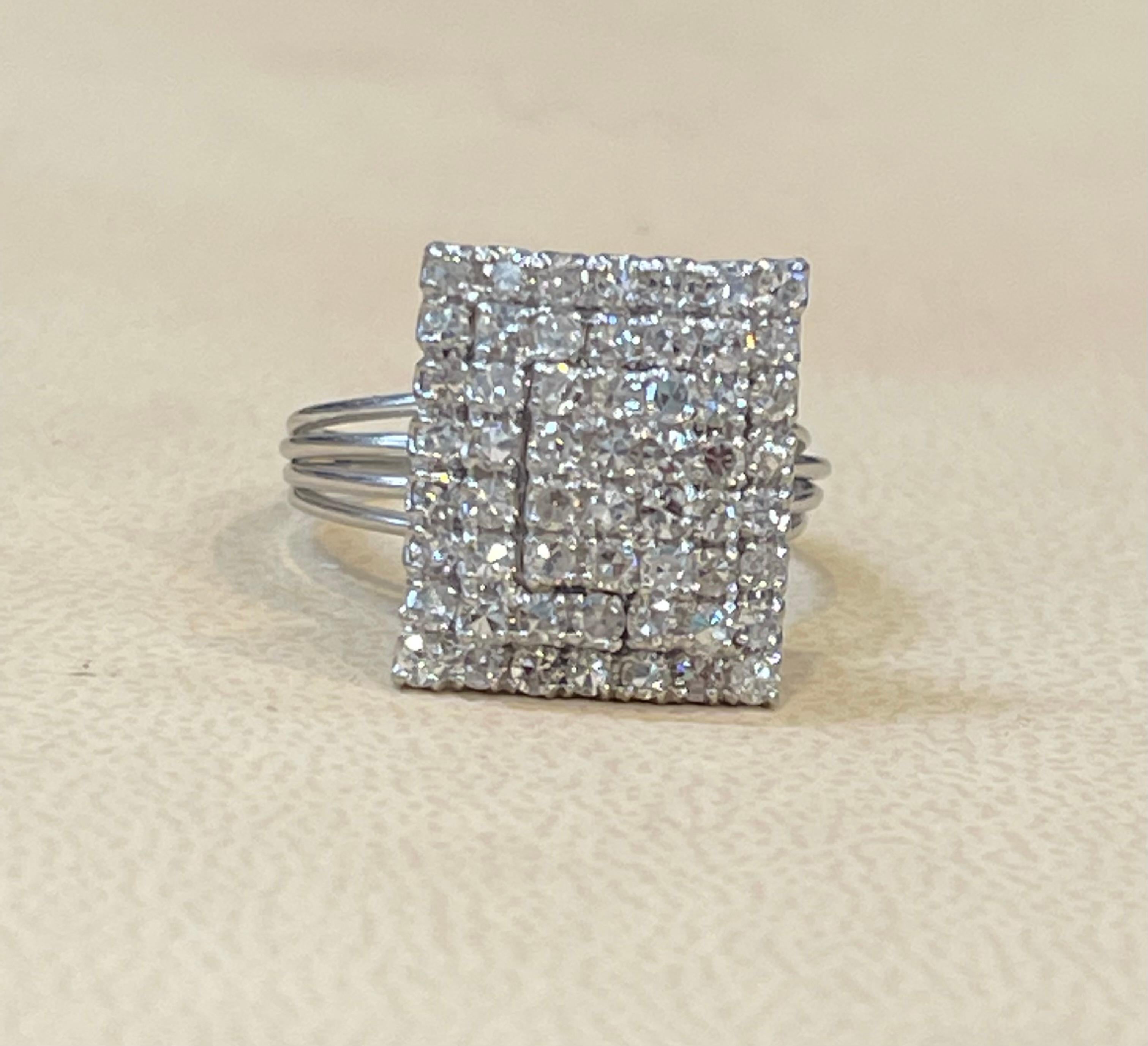 2.5 Carat Diamond Cluster Cocktail Ring 18 Karat White Gold 6.8 Grams Ring 5