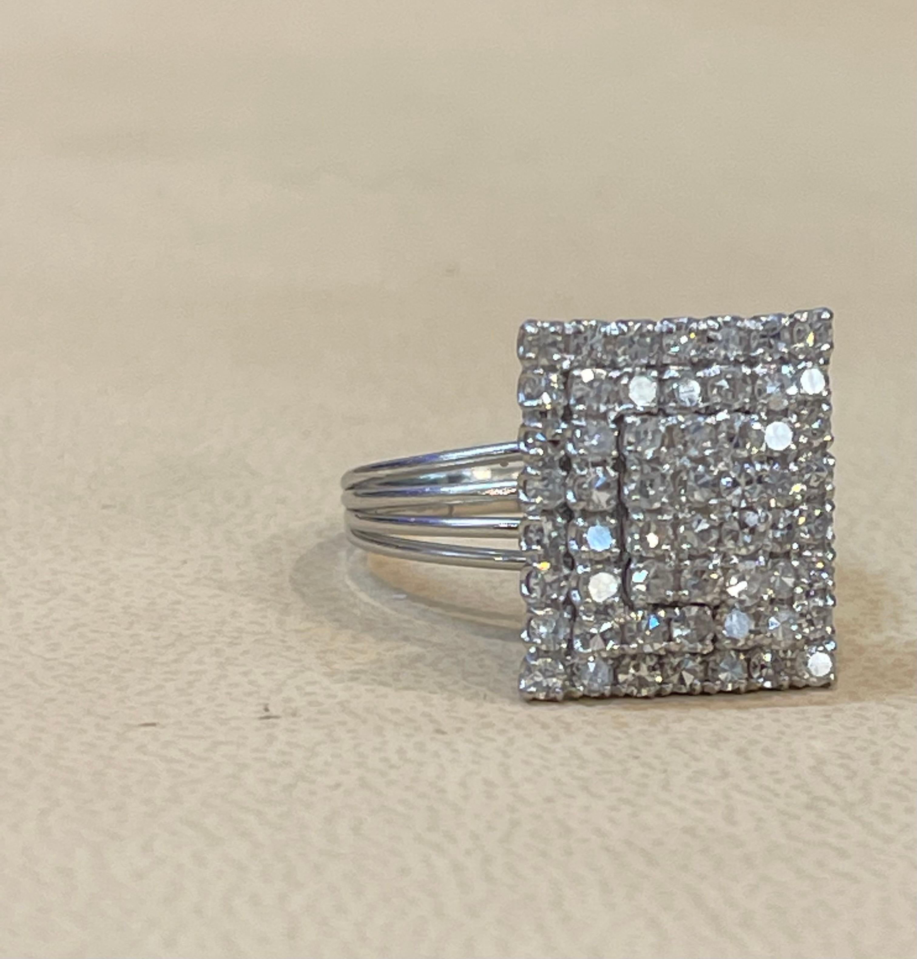 2.5 Carat Diamond Cluster Cocktail Ring 18 Karat White Gold 6.8 Grams Ring 6