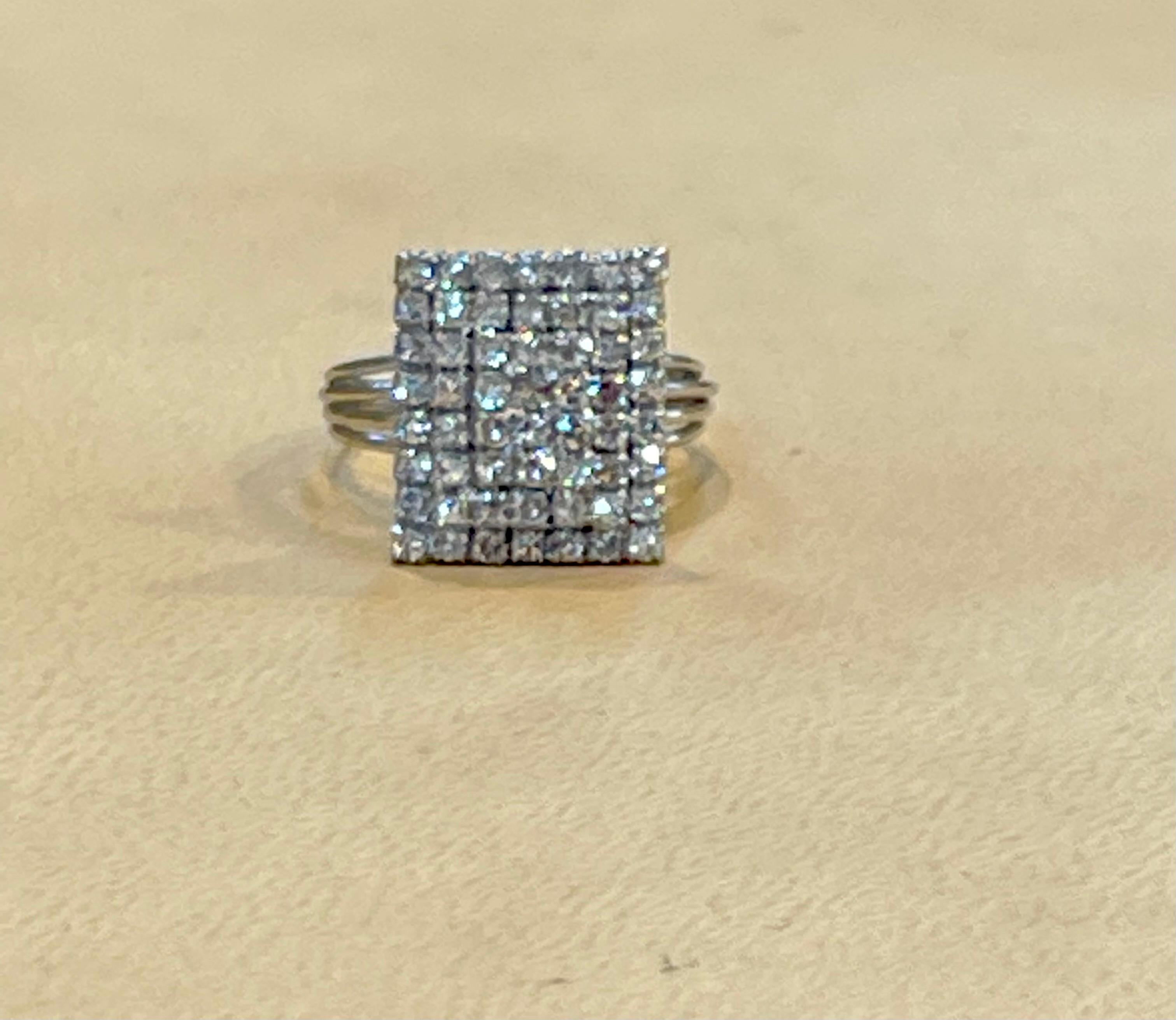 2.5 Carat Diamond Cluster Cocktail Ring 18 Karat White Gold 6.8 Grams Ring 1