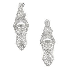 Boucles d'oreilles en goutte ajourées en or et diamant
