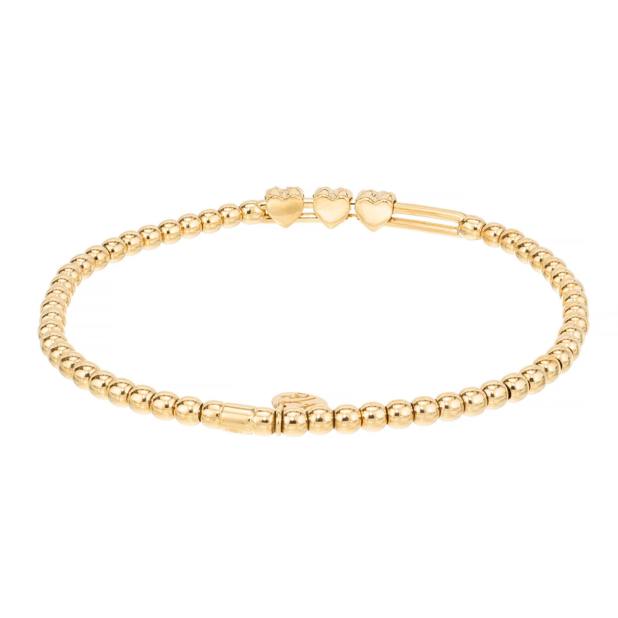.25 Carat Diamond Heart Yellow Gold Stretch Bracelet  In Good Condition For Sale In Stamford, CT