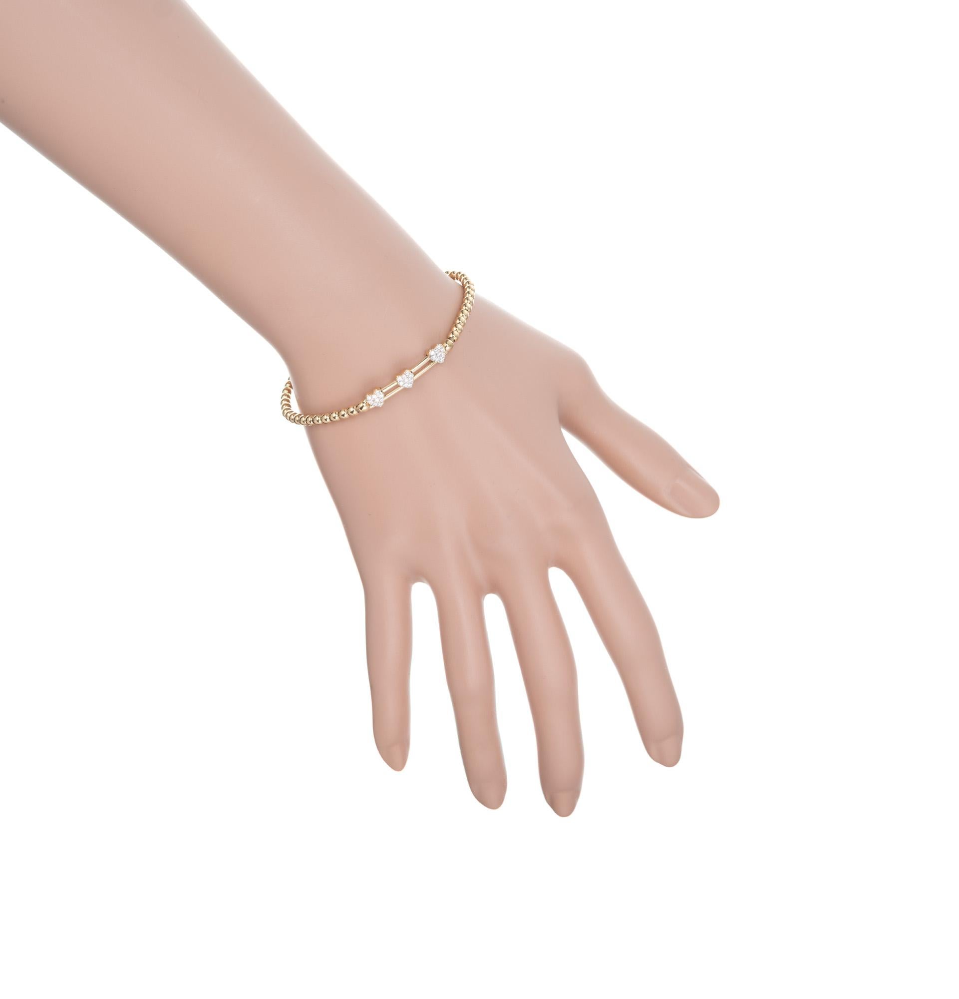 .25 Carat Diamond Heart Yellow Gold Stretch Bracelet  For Sale 1