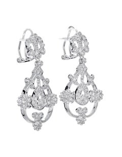 .25 Carat Diamond Open Work Dangle Earrings