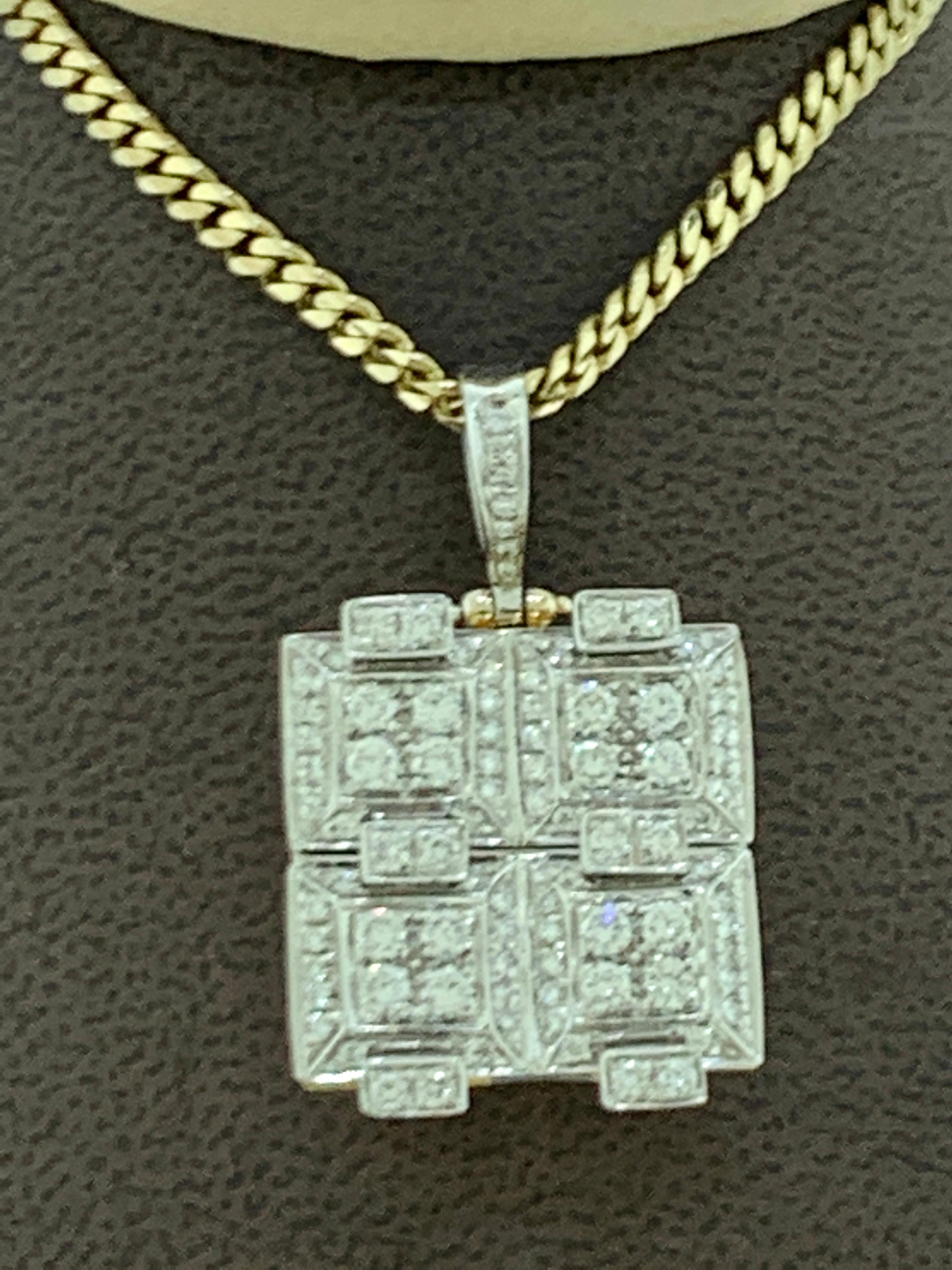 2.5 Carat Diamond Pendant/ Necklace 18 Karat Yellow Gold with Chain 7