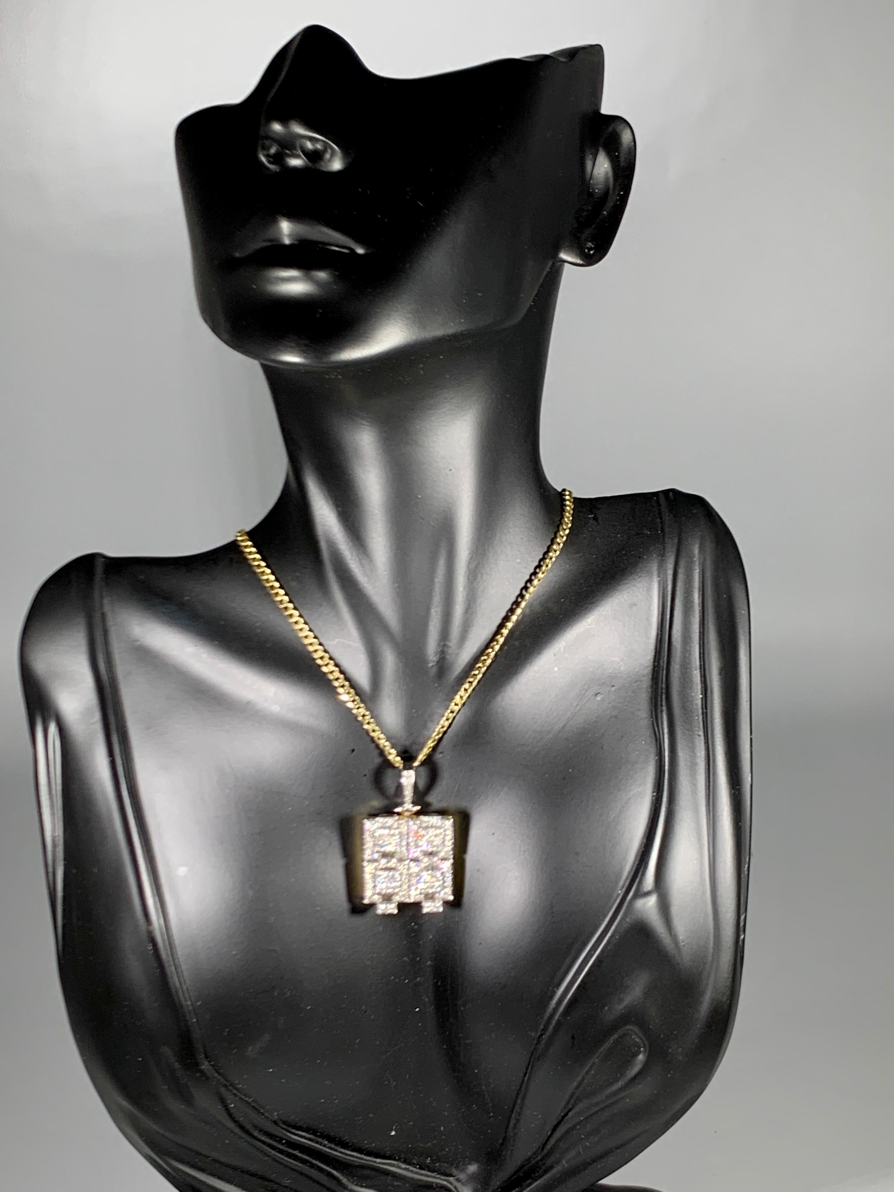 2.5 Carat Diamond Pendant/ Necklace 18 Karat Yellow Gold with Chain 9