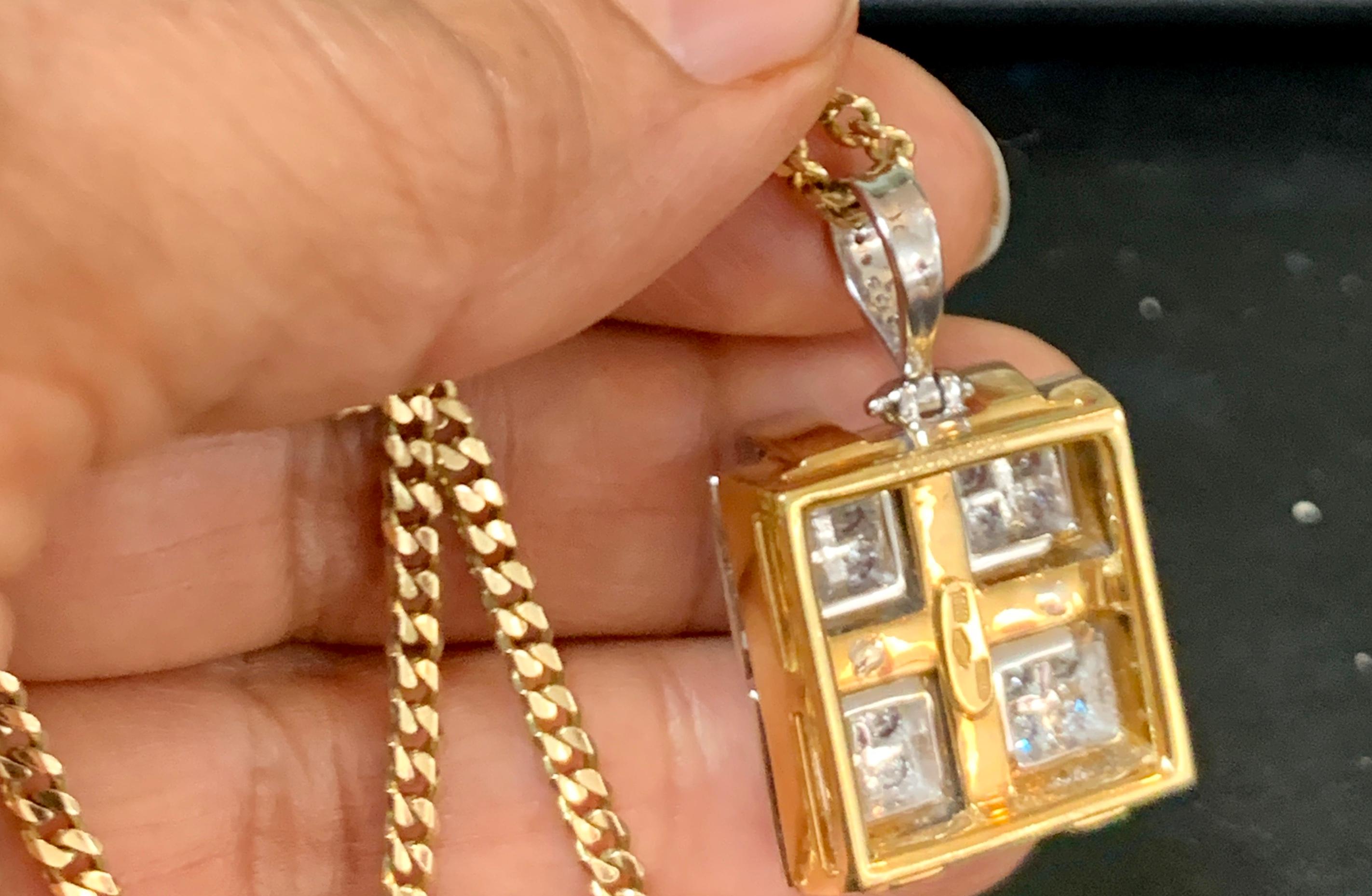 2.5 Carat Diamond Pendant/ Necklace 18 Karat Yellow Gold with Chain 1