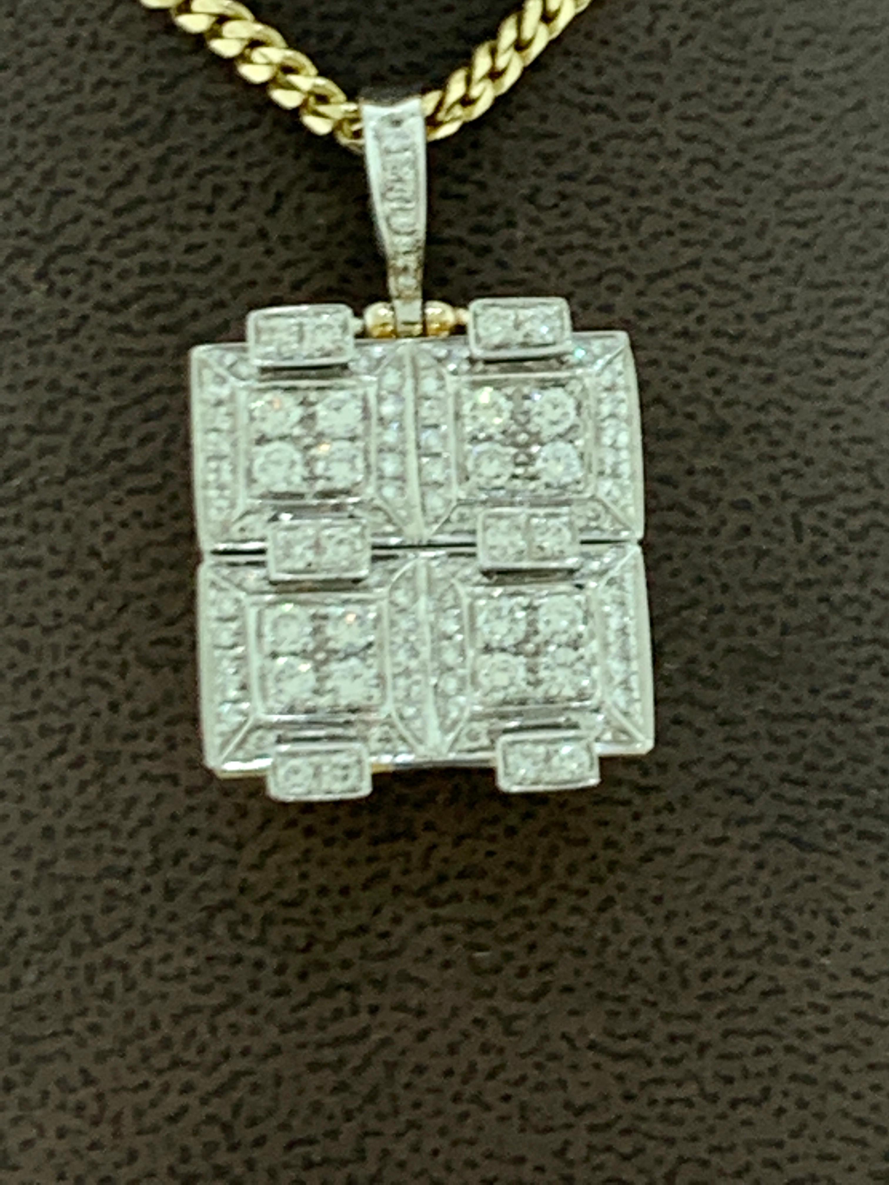 2.5 Carat Diamond Pendant/ Necklace 18 Karat Yellow Gold with Chain 5