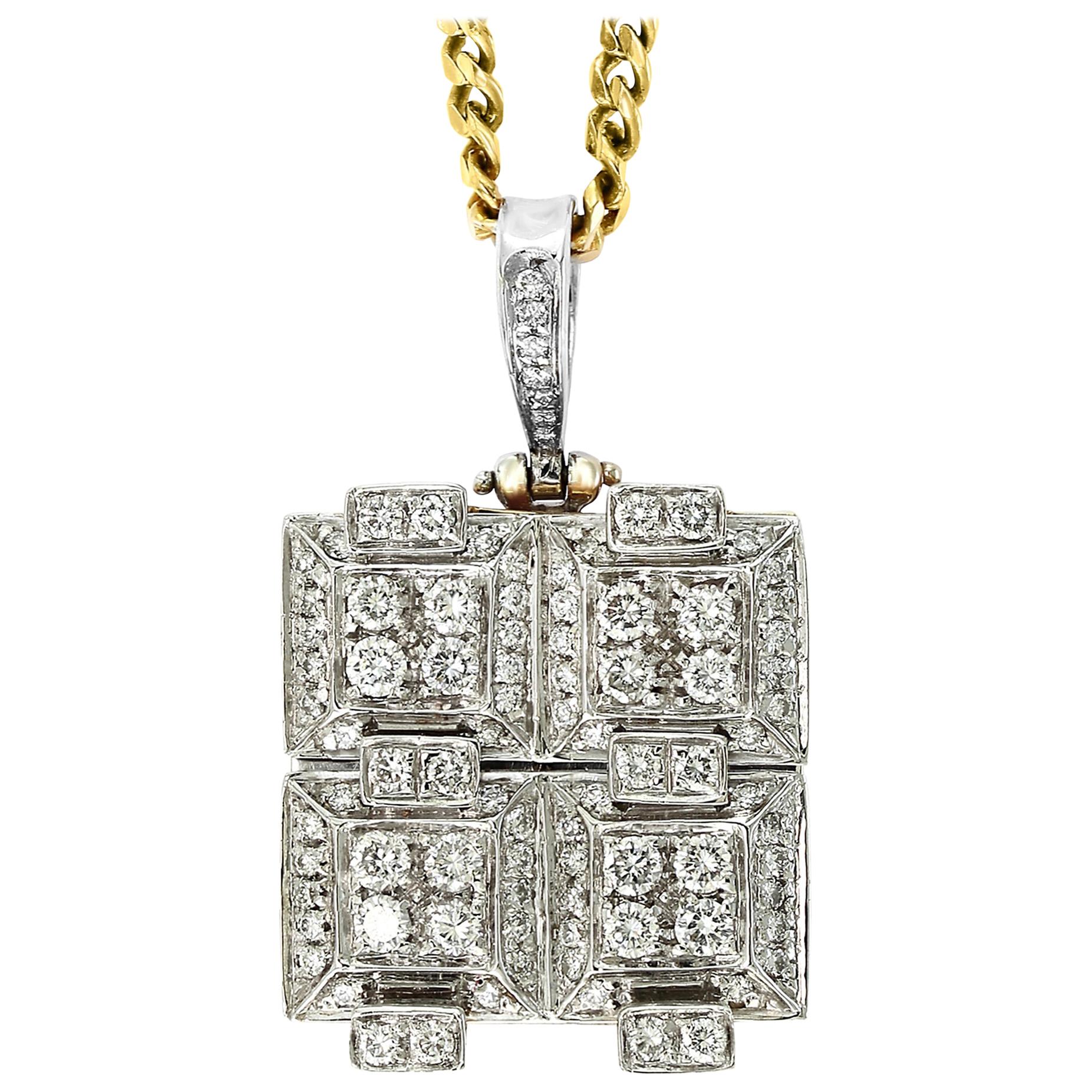 2.5 Carat Diamond Pendant/ Necklace 18 Karat Yellow Gold with Chain