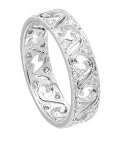 .25 Carat Diamond Platinum 1940's Band Ring