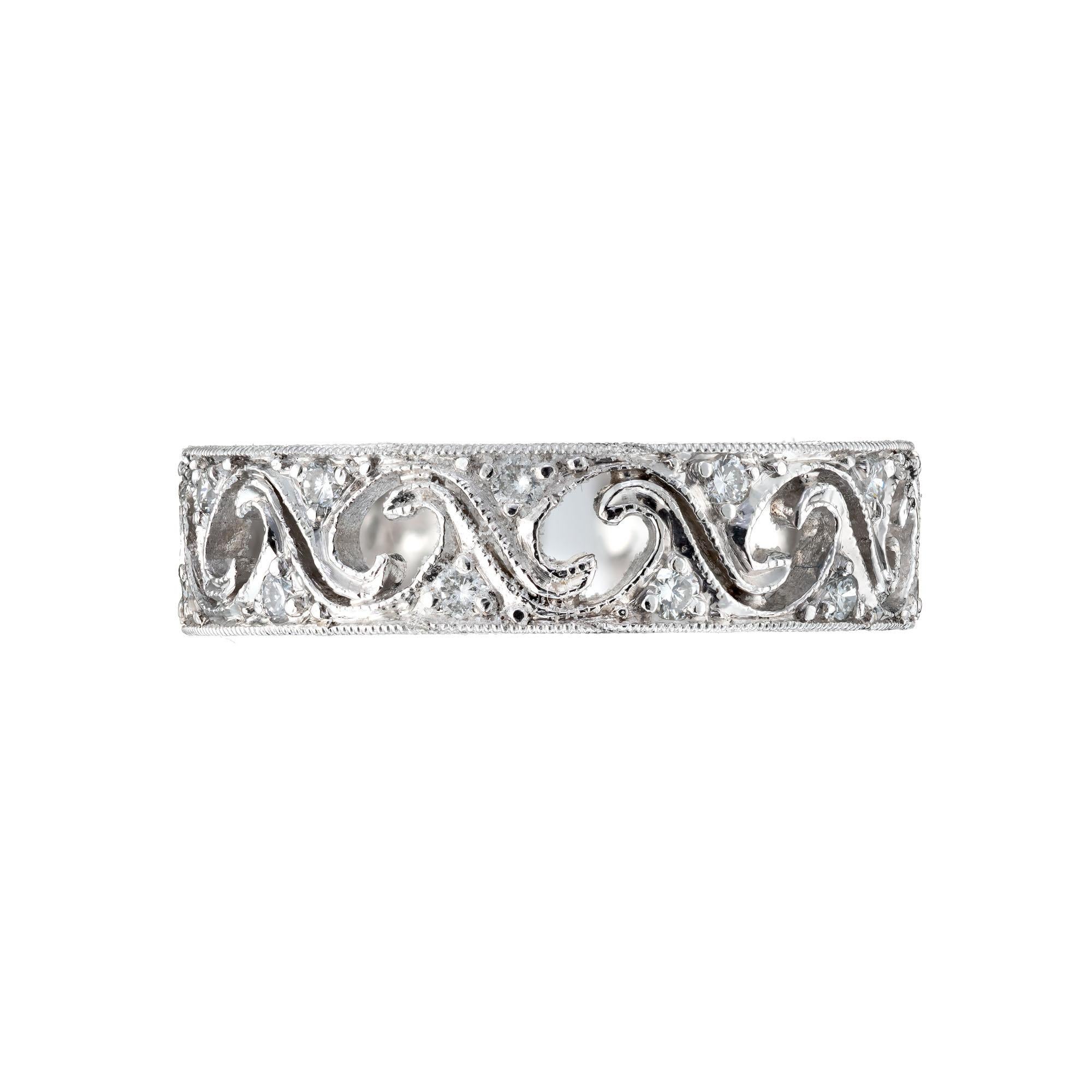 Women's .25 Carat Diamond Platinum 1940's Band Ring For Sale