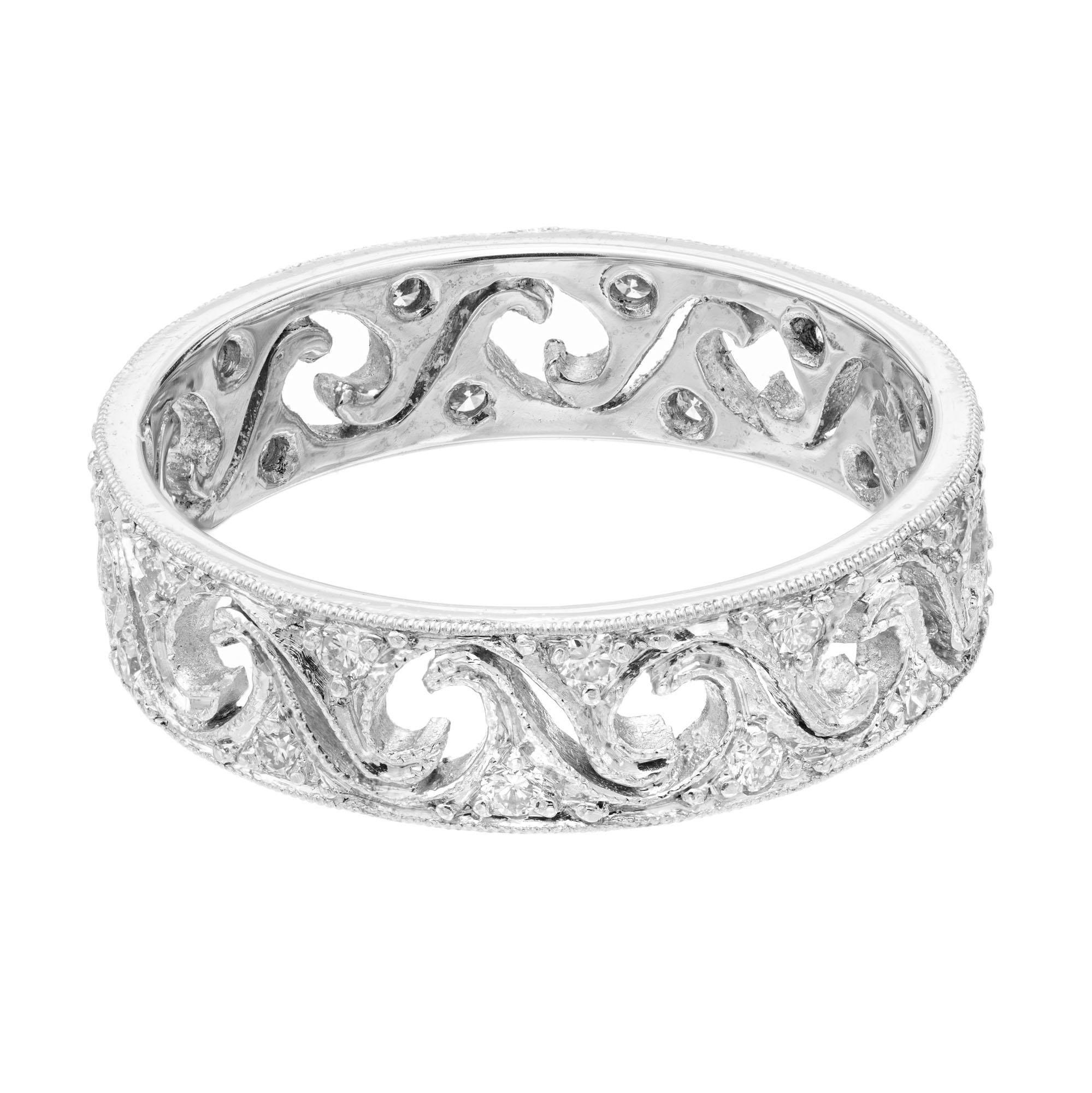 .25 Carat Diamond Platinum 1940's Band Ring For Sale 1